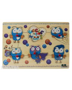 Little fans of Hoot the owl can develop fine motor skills and hand-eye co-ordination with this wooden pin puzzle, consisting of 6 puzzle pieces, perfect for little hands.