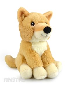 Keeleco Dingo is a huggable stuffed animal friend, for anyone that loves dingoes. The soft and cuddly dingo plush toy is made from 100% recycled material and filling by Keel Toys.