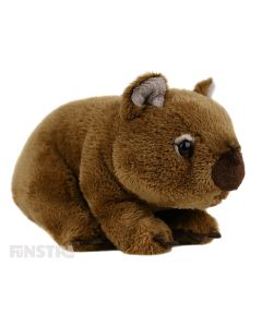 The Wombat plush toy from the Aussie Pals plushie collection is a cute and cuddly little friend for children that love wombats and other furry native friends of Australia.