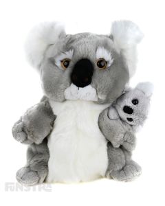 The koala hand puppet offers lots of fun and entertainment for children that love the koalas as they tell stories and puppeteer this iconic cuddly bear-like puppet and symbol of Australia.