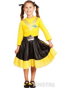 Dress up as the yellow Wiggle, Emma Watkins, who loves ballet and sign language, with a bowtiful dress featuring her yellow skivvy and black skirt.