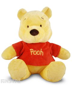 Soft and cuddly Disney Baby plush toy of Pooh bear with rattle to entertain babies.