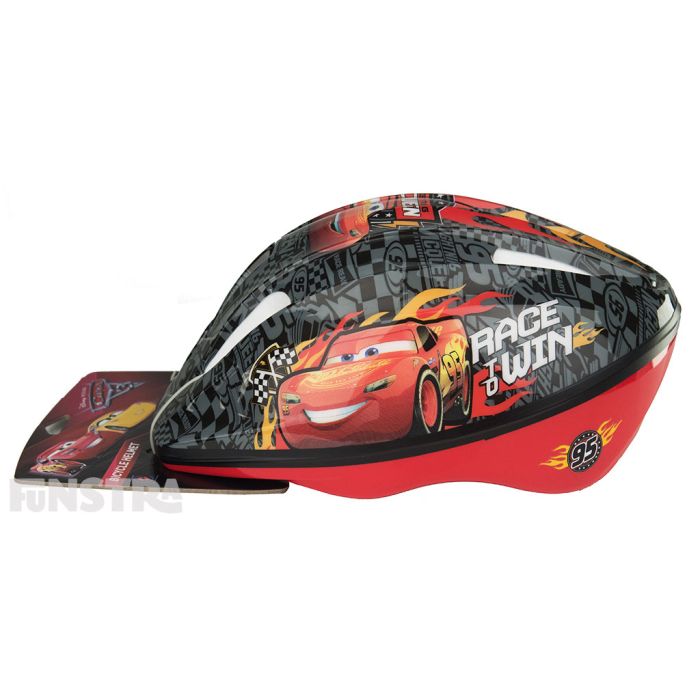 'Race to Win!'... Lightning McQueen is on fire and ready to ride with you on your bike, scooter or skateboard