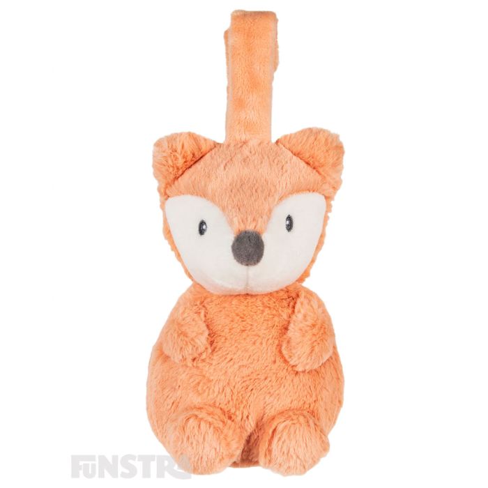 Features a loop to take Emory the Fox along on your travels.
