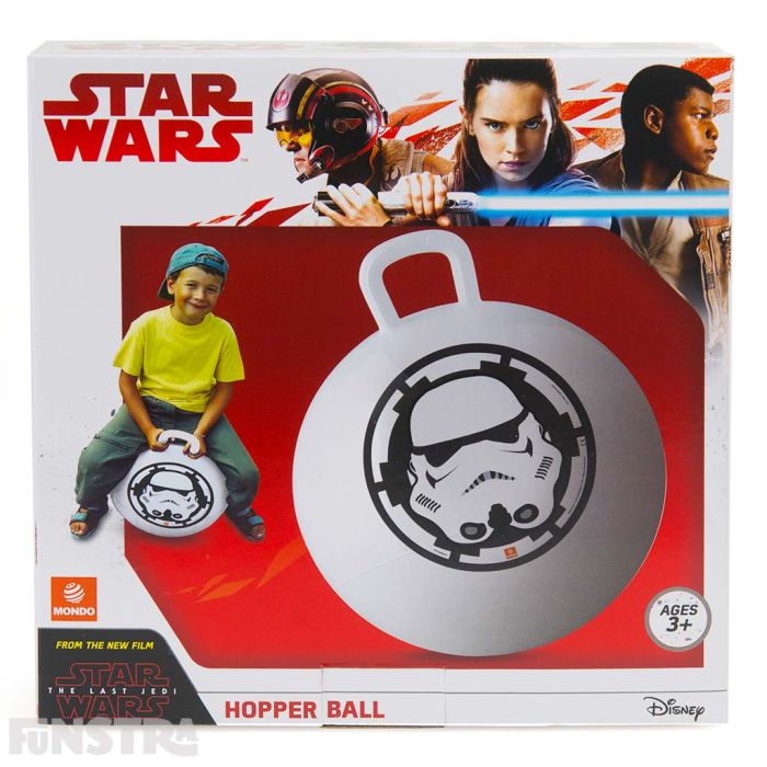 Bounce into another dimension with a Stormtrooper from Star Wars on this black and white space hopper ball.