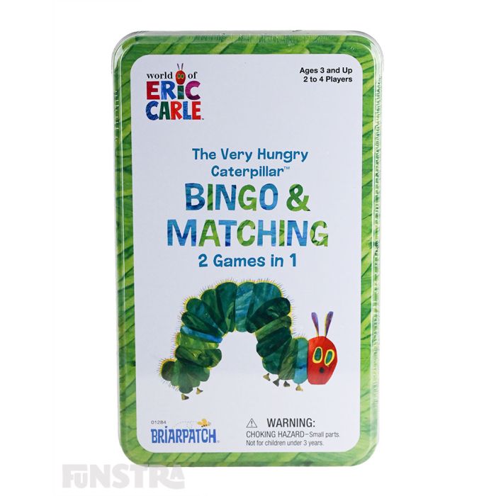 Play Bingo and a Matching game with the Very Hungry Caterpillar with this two in one game tin.