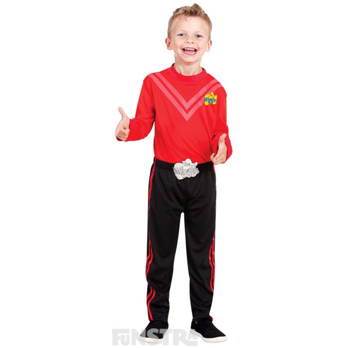 Dress up as the red Wiggle, Simon Pryce, who loves to sing opera, wearing a red shirtand black pants.