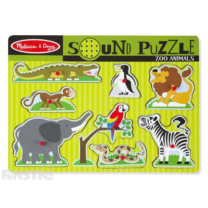 Melissa & Doug Zoo Animals Sound Puzzle 8 Piece - Funstra Australia