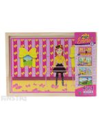 Four puzzles feature Emma surrounded by her yellow bow, as a mermaid, driving her bow mobile and flying a kite with Simon, Anthony and Lachy, and come packaged in a wooden box to assemble and frame the puzzle.
