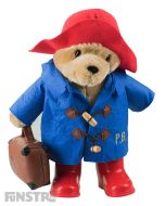 Paddington Bear Classic Plush Toy with Red Hat & Boots Blue Duffel Coat & Suitcase Large