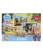 The Peter Rabbit set of three jigsaw puzzles encourages cognitive development and helps preschoolers to learn problem-solving skills.