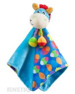 Playgro's Clip Clop Comforter Blanket is ultra soft for baby and is made of extra soft plush fabric and features a horse plush toy attached to the blanket and is the perfect little pony cuddle companion to comfort your little one.