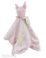 Classic Piglet comforter on this baby pink blanket for little girls will calm and comfort babies.