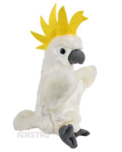 The sulfur-crested cockatoo hand puppet brings endless fun and entertainment to children who adore Australia's vibrant wildlife.