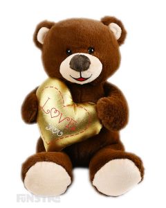 The Gold Treasure Love You Teddy Bear is the perfect gift for Valentine's Day for the one you love.