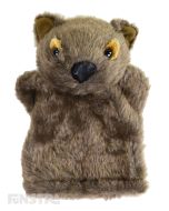 Soft and cuddly wombat hand puppet with brown fur.
