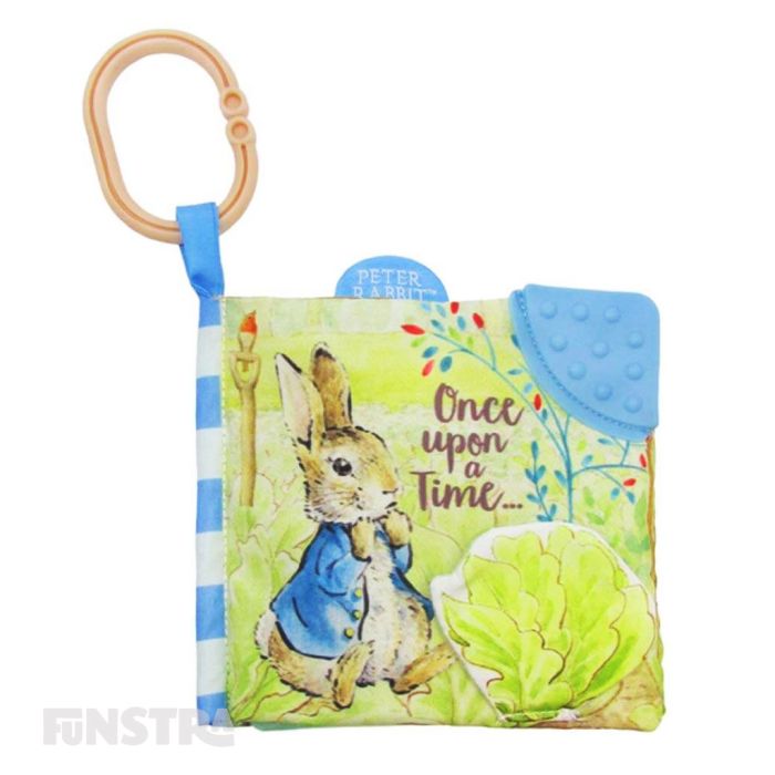 With 'Once Upon a Time' on the front cover, this fabulous cloth book features a blue teether corner helping to soothe baby's sore gums and a creamy beige clip to attach the activity book to a car, cot or pram.
