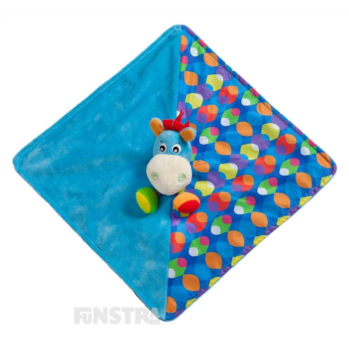 The comforter blanket features a bright and colourful, fun design and is 30 cm (11.81 in.) in length and 30 cm (11.81 in.) in width.