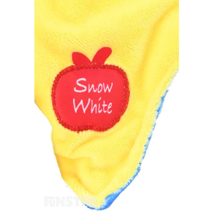 Snow White's iconic poisoned apple is embroidered on the security blanket. Snow White's iconic poisoned apple is embroidered on the security blanket.